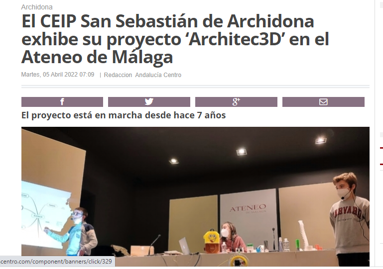 El CEIP San Sebastián de Archidona exhibe su proyecto ‘Architec3D’ en el Ateneo de Málaga