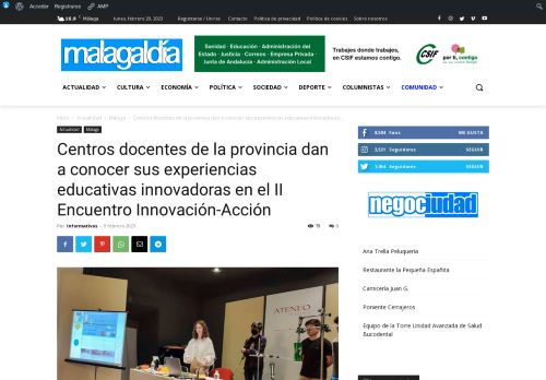 Centros docentes de la provincia dan a conocer sus experiencias educativas innovadoras en el II Encuentro Innovación-Acción